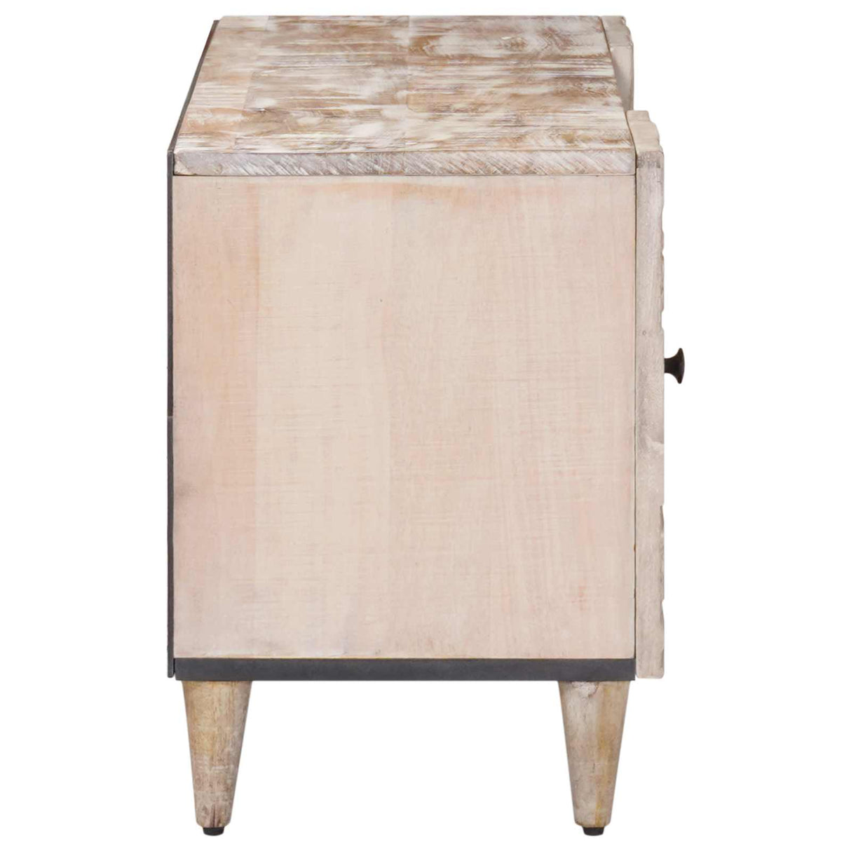 vidaXL TV Kast met opslag Wit 105 x 33,5 x 46 cm Massief Mango Hout