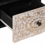 vidaXL TV Kast met opslag Wit 70 x 33,5 x 46 cm Massief Mango Hout