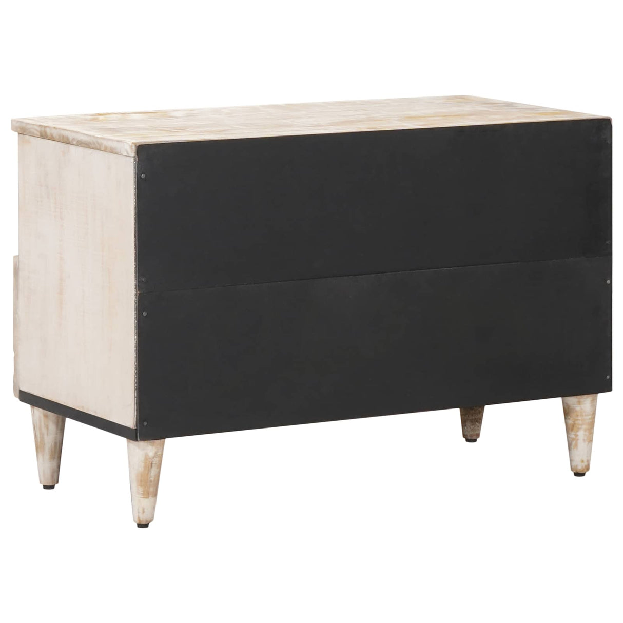 vidaXL TV Kast met opslag Wit 70 x 33,5 x 46 cm Massief Mango Hout