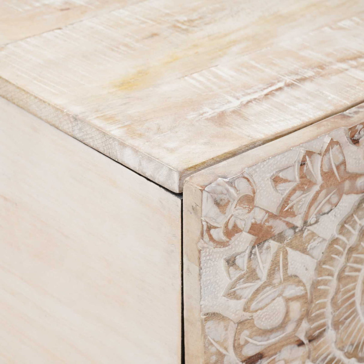 vidaXL Salontafel Wit 80 x 50 x 40 cm Massief Mango Hout