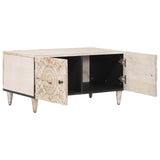 vidaXL Salontafel Wit 80 x 50 x 40 cm Massief Mango Hout