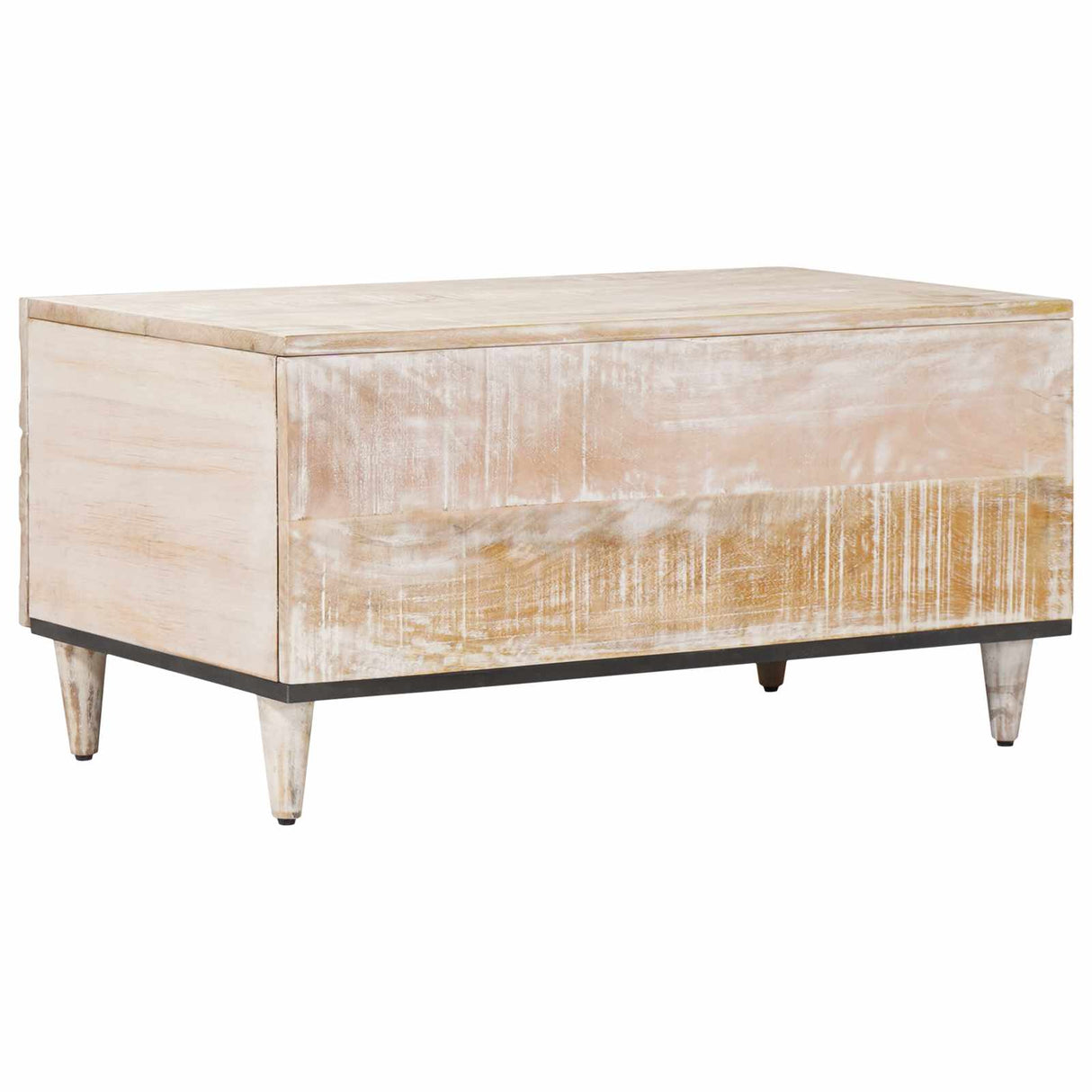vidaXL Salontafel Wit 80 x 50 x 40 cm Massief Mango Hout