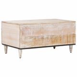 vidaXL Salontafel Wit 80 x 50 x 40 cm Massief Mango Hout
