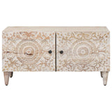 vidaXL Salontafel Wit 80 x 50 x 40 cm Massief Mango Hout