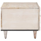 vidaXL Salontafel Wit 80 x 50 x 40 cm Massief Mango Hout