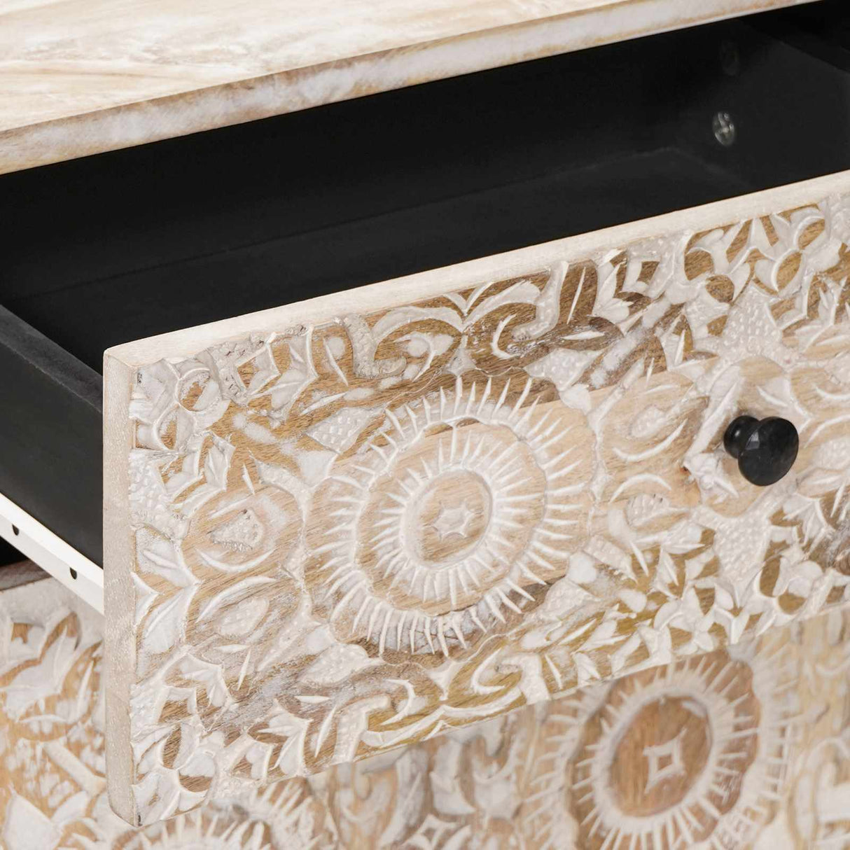 vidaXL Bedside Cabinet with Drawer White 50x33x60 cm Solid Mango Wood