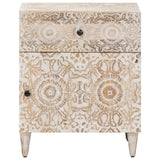 vidaXL Bedside Cabinet with Drawer White 50x33x60 cm Solid Mango Wood