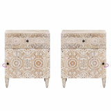 vidaXL Bedside Cabinet with Drawer White 50x33x60 cm Solid Mango Wood