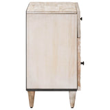 vidaXL Bedside Cabinet with Drawer White 50x33x60 cm Solid Mango Wood