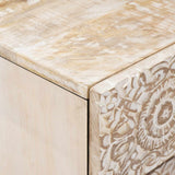 vidaXL Table de chevet avec tiroir Blanc 50 x 33 x 60 cm Bois de manguier massif