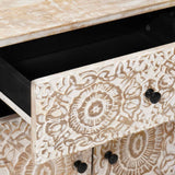 vidaXL Table de chevet avec tiroir Blanc 50 x 33 x 60 cm Bois de manguier massif