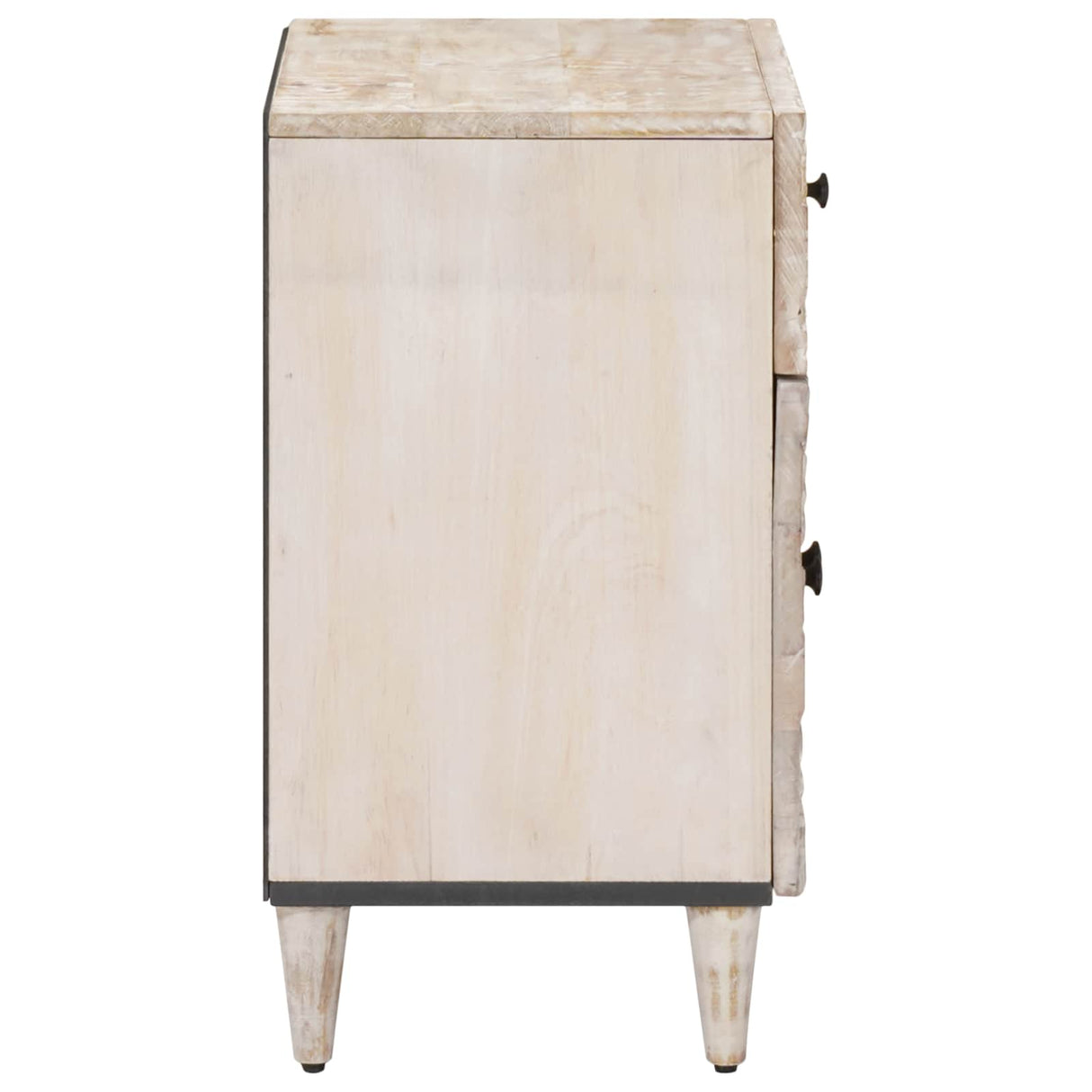 vidaXL Table de chevet avec tiroir Blanc 50 x 33 x 60 cm Bois de manguier massif