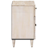 vidaXL Table de chevet avec tiroir Blanc 50 x 33 x 60 cm Bois de manguier massif
