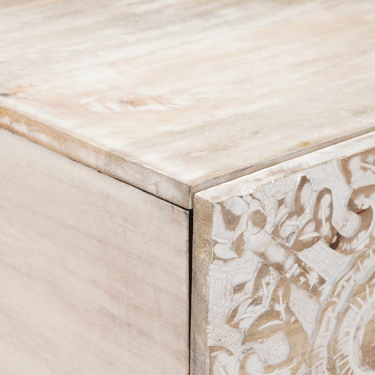 vidaXL Salontafel Wit 100 x 54 x 40 cm Massief Mango Hout