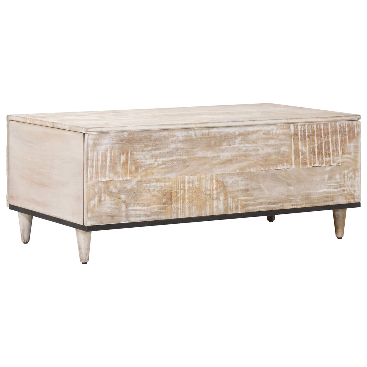 vidaXL Salontafel Wit 100 x 54 x 40 cm Massief Mango Hout