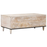 vidaXL Salontafel Wit 100 x 54 x 40 cm Massief Mango Hout