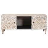 vidaXL Salontafel Wit 100 x 54 x 40 cm Massief Mango Hout