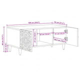 vidaXL Salontafel Wit 100 x 54 x 40 cm Massief Mango Hout