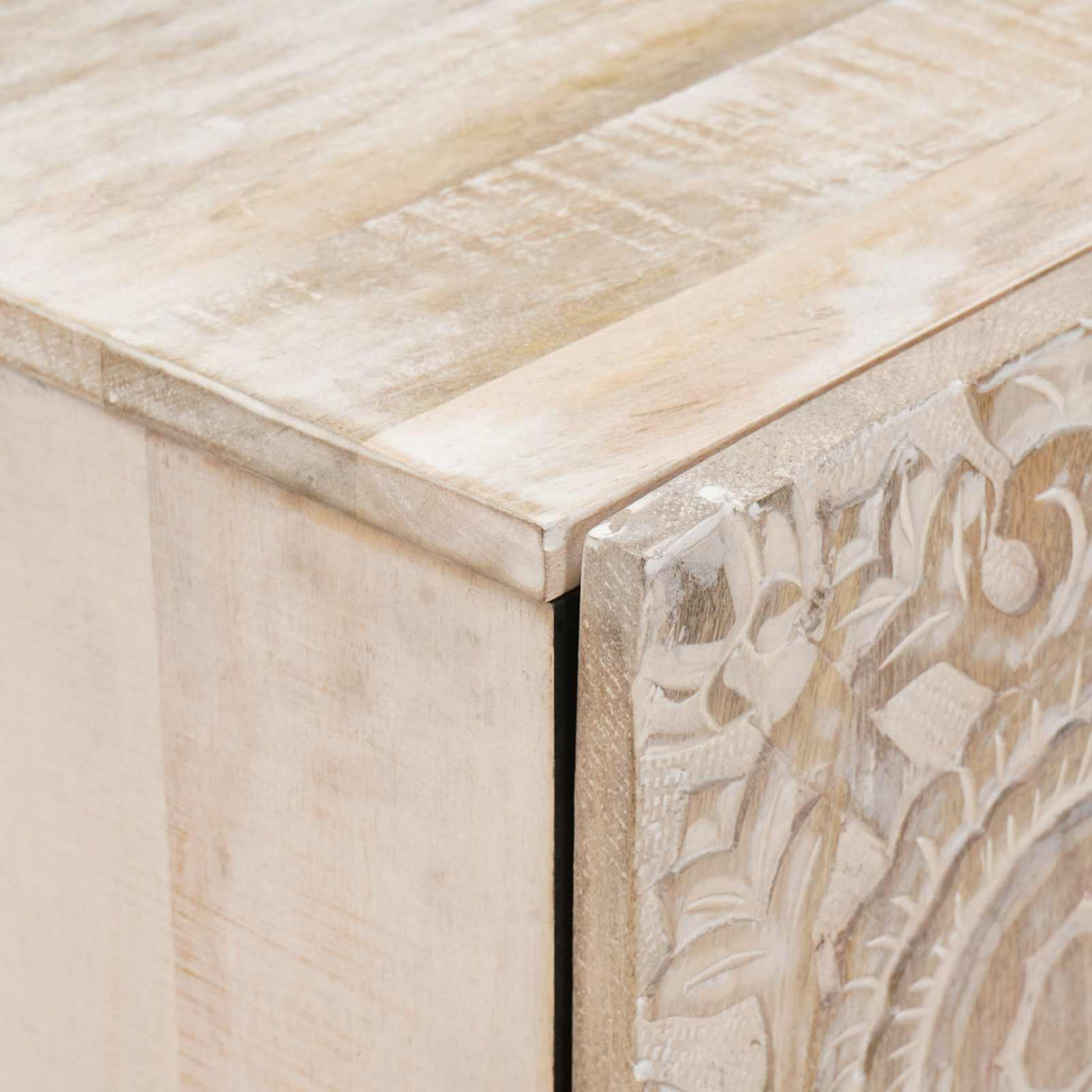 vidaXL TV Cabinet with Drawer White 105 x 33.5 x 46 cm Solid Mango Wood