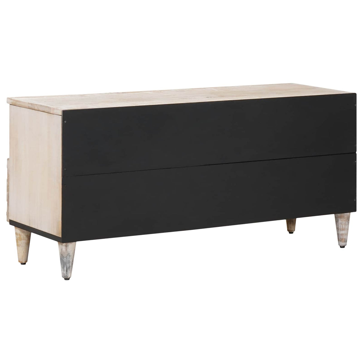 vidaXL Meuble TV avec tiroir Blanc 100 x 33,5 x 46 cm Bois de manguier massif
