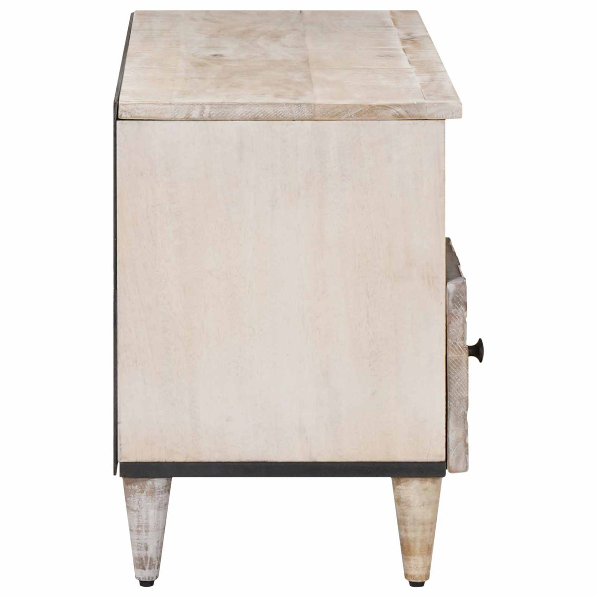 vidaXL Meuble TV avec tiroir Blanc 100 x 33,5 x 46 cm Bois de manguier massif