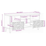 vidaXL Meuble TV avec tiroir Blanc 100 x 33,5 x 46 cm Bois de manguier massif