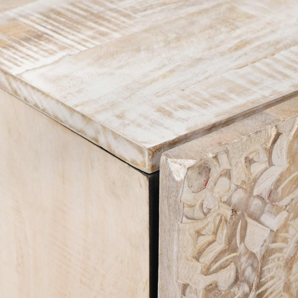 vidaXL Badkamerkast Wit 38 x 33,5 x 58 cm Massief Mango Hout