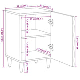 vidaXL Badkamerkast Wit 38 x 33,5 x 58 cm Massief Mango Hout