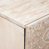 vidaXL Dressoir met lade Wit 40 x 33,5 x 75 cm Massief Mango Hout