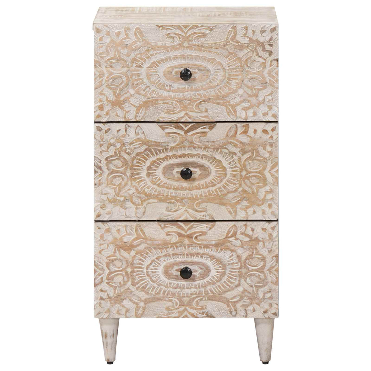 vidaXL Dressoir met lade Wit 40 x 33,5 x 75 cm Massief Mango Hout