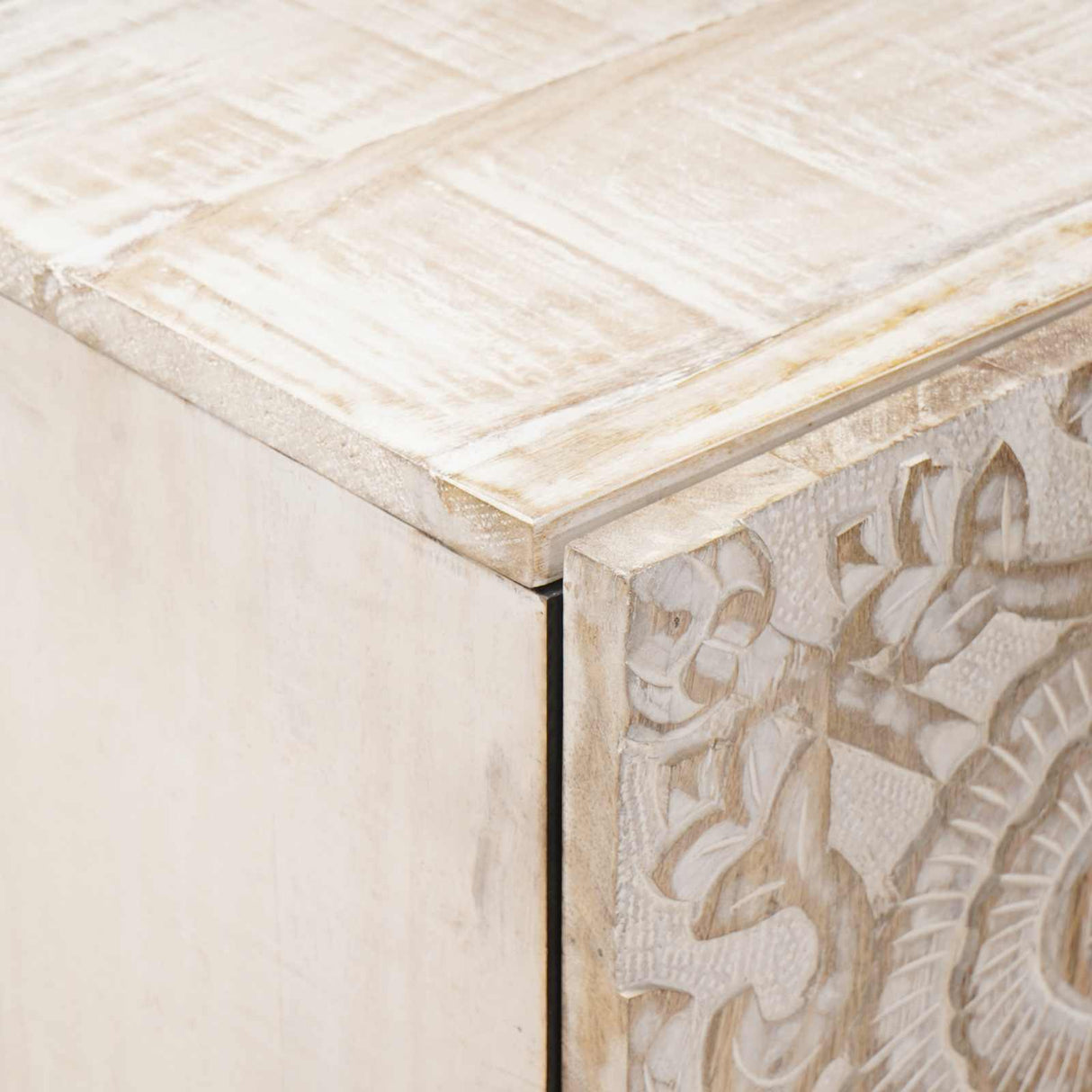vidaXL Sideboard with Storage White 40 x 33.5 x 75 cm Solid Mango Wood