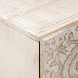 vidaXL Sideboard with Storage White 40 x 33.5 x 75 cm Solid Mango Wood