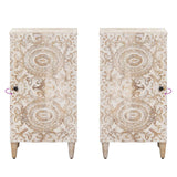 vidaXL Sideboard with Storage White 40 x 33.5 x 75 cm Solid Mango Wood