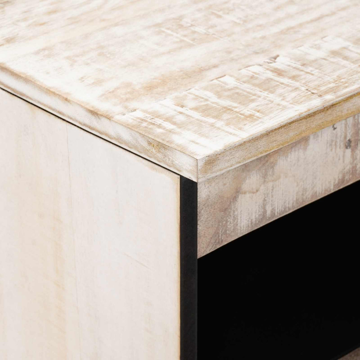 vidaXL Dressoir met opslag Wit 60 x 33,5 x 75 cm Massief Mango Hout