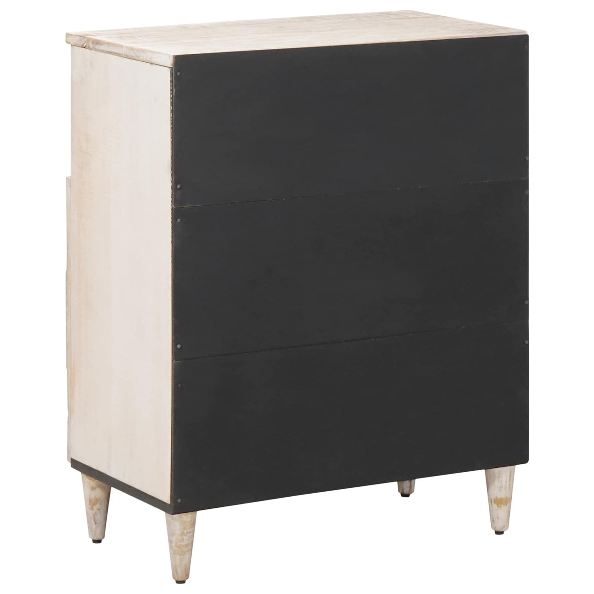 vidaXL Dressoir met opslag Wit 60 x 33,5 x 75 cm Massief Mango Hout