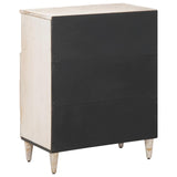vidaXL Dressoir met opslag Wit 60 x 33,5 x 75 cm Massief Mango Hout
