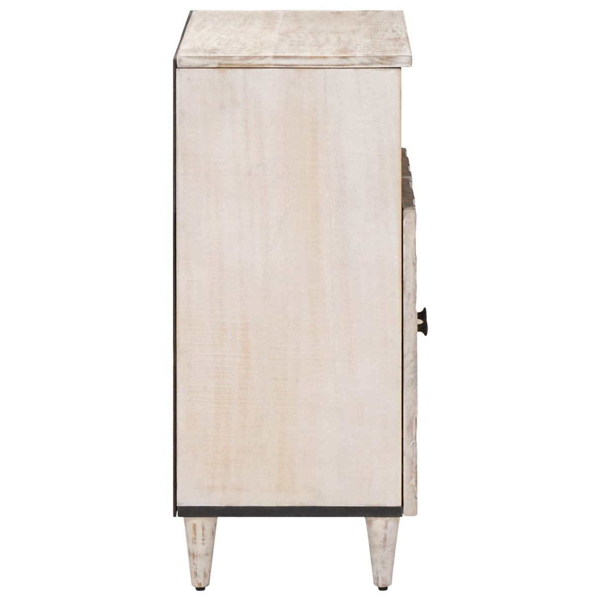 vidaXL Dressoir met opslag Wit 60 x 33,5 x 75 cm Massief Mango Hout