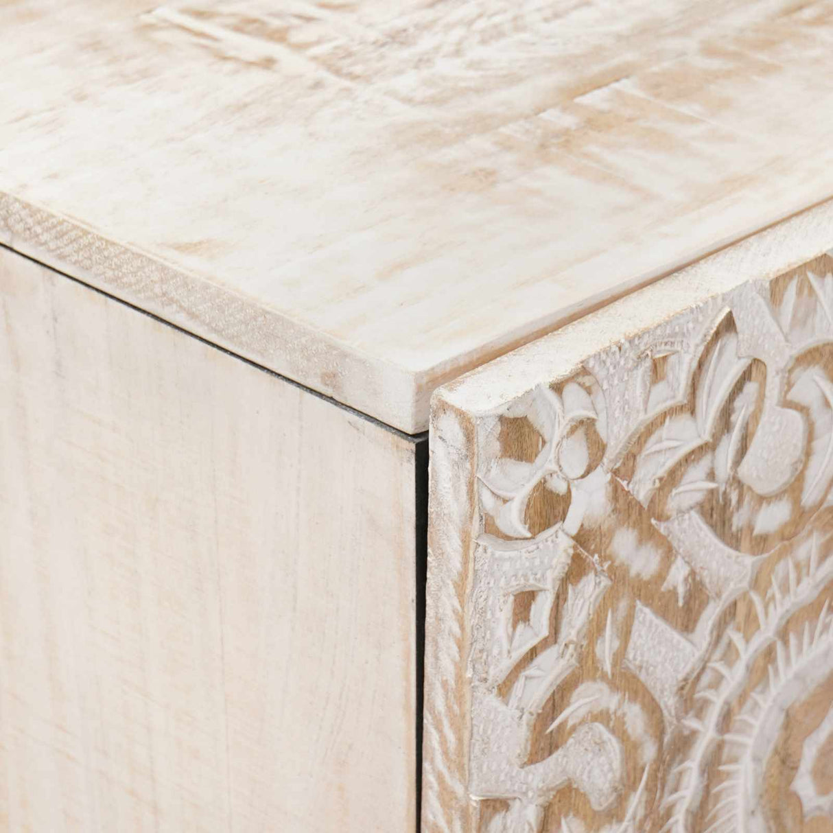 vidaXL Sideboard with Storage White 60 x 33.5 x 75 cm Solid Mango Wood
