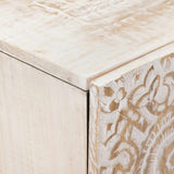 vidaXL Sideboard with Storage White 60 x 33.5 x 75 cm Solid Mango Wood