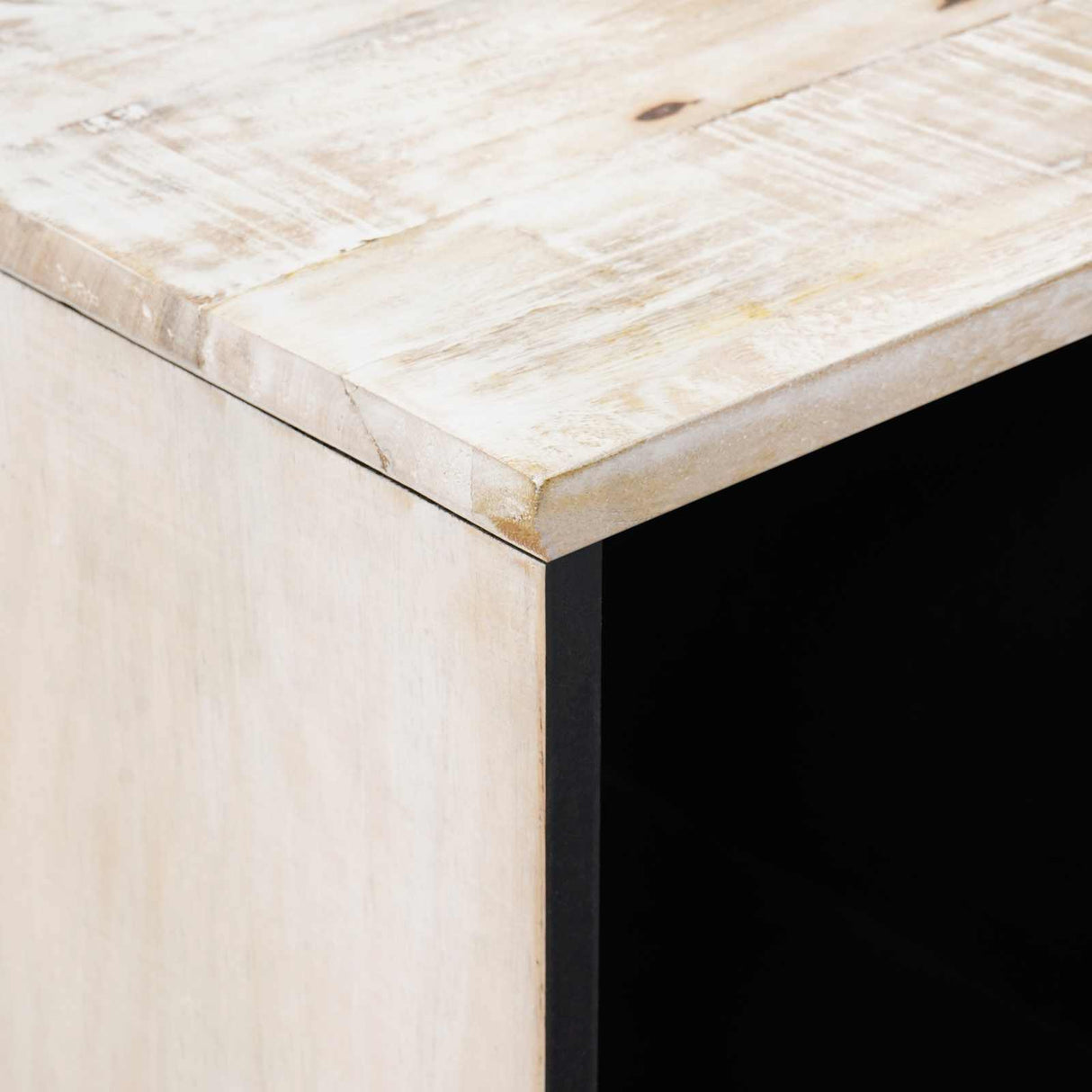 vidaXL Dressoir met opslag Wit 80 x 33,5 x 75 cm Massief Mango Hout