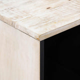 vidaXL Dressoir met opslag Wit 80 x 33,5 x 75 cm Massief Mango Hout