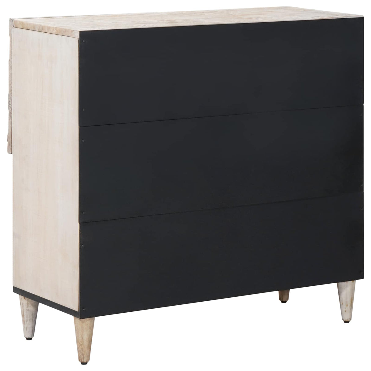vidaXL Dressoir met opslag Wit 80 x 33,5 x 75 cm Massief Mango Hout
