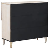 vidaXL Dressoir met opslag Wit 80 x 33,5 x 75 cm Massief Mango Hout