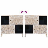 vidaXL Dressoir met opslag Wit 80 x 33,5 x 75 cm Massief Mango Hout
