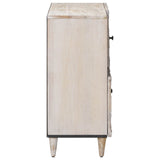 vidaXL Dressoir met opslag Wit 80 x 33,5 x 75 cm Massief Mango Hout