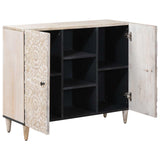 vidaXL Sideboard with Shelf White 90 x 33.5 x 75 cm Solid Mango Wood