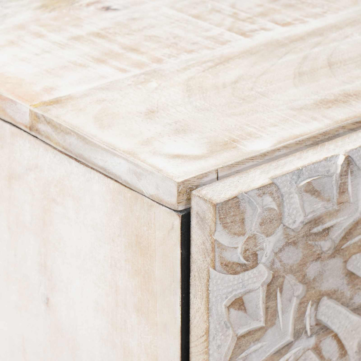 vidaXL Hoge Kast met opslag Wit 40 x 33,5 x 110 cm Massief Mango Hout