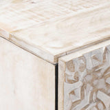 vidaXL Hoge Kast met opslag Wit 40 x 33,5 x 110 cm Massief Mango Hout