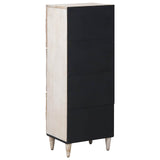 vidaXL Hoge Kast met opslag Wit 40 x 33,5 x 110 cm Massief Mango Hout
