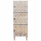 vidaXL Hoge Kast met opslag Wit 40 x 33,5 x 110 cm Massief Mango Hout